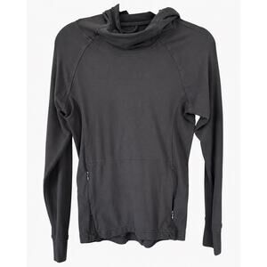 Lululemon Stress Less Hoodie Women’s Size 4 Gray Cowl Neck Zip Pocket Athleisure